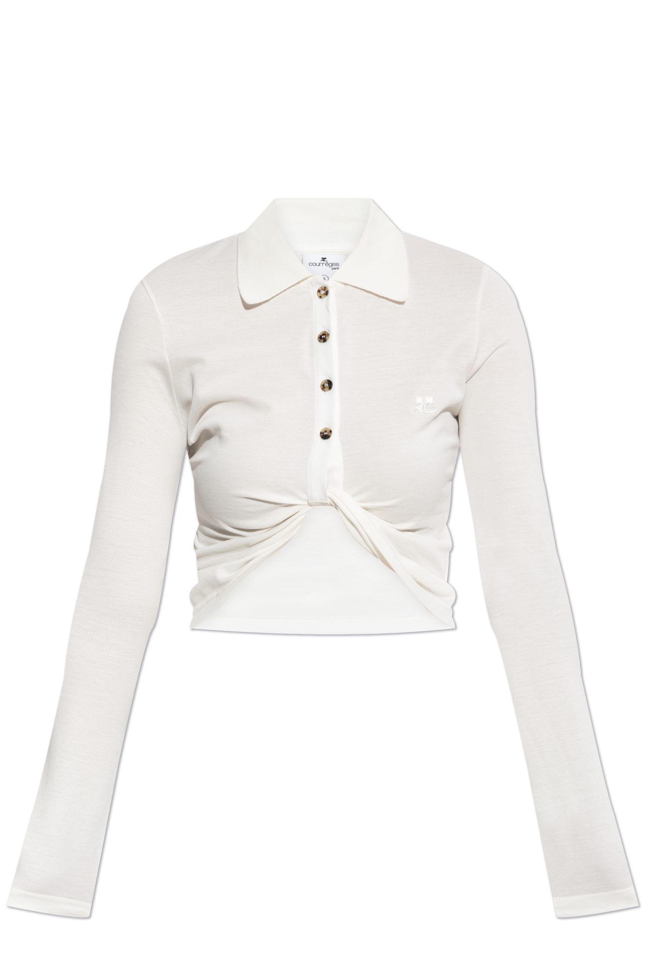 Tシャツ・カットソー COURREGES Woman Polo Shirt White 225JPO048JS0193 0001 White Polo with logo Courrèges - Vitkac Canada
